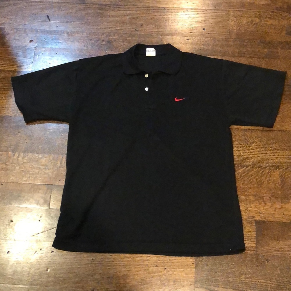 Nike black textured polo